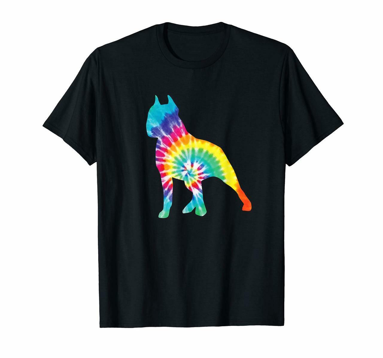 Tie Dye Dog Shirt Hippie Pitt Bull Retro T-Shirt Puppy Gift