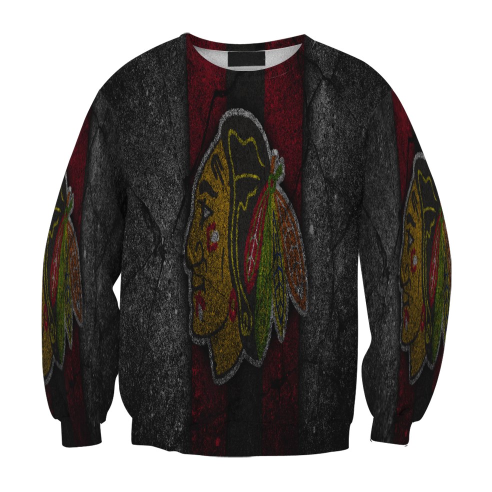 Chicago Blackhawks Emblem Wall Gift For Fan 3D Full Printing Sweatshirt