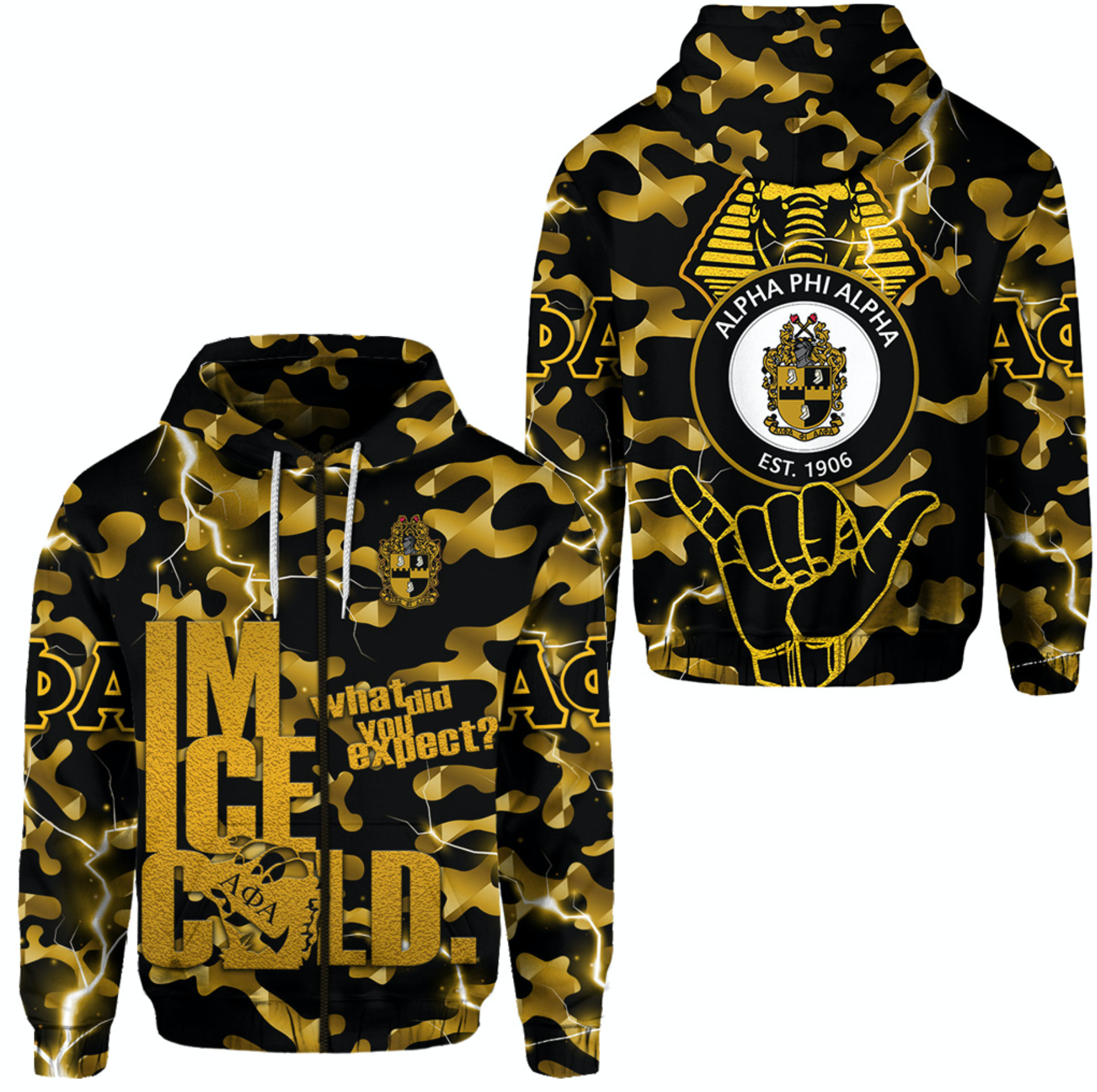 Alpha Phi Alpha Fraternity Zip Hoodie Camouflage Vibes – Ice Cold Lt8