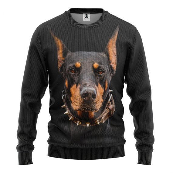 3D Doberman Pinscher Dog Front And Back All Over Print Unisex Sweatshirt For Dog Lovers