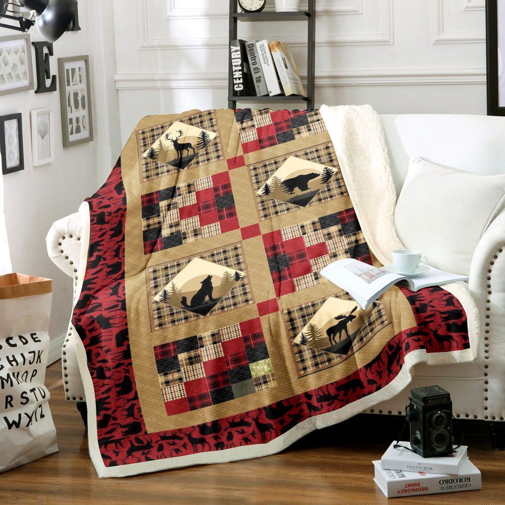 Wild Animal Sherpa Fleece Blanket MH