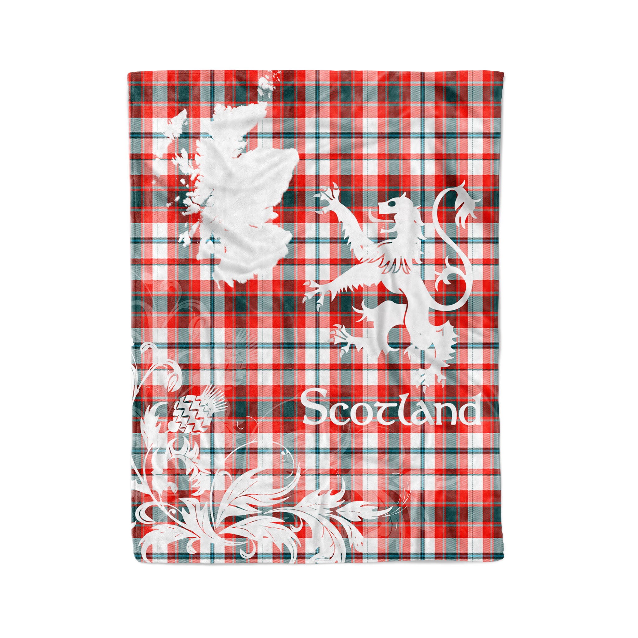 Tartan Plaid Fleece Blanket Tartan Blanket Thistle And Lion Scottish Clan Renton Plaid Blanket