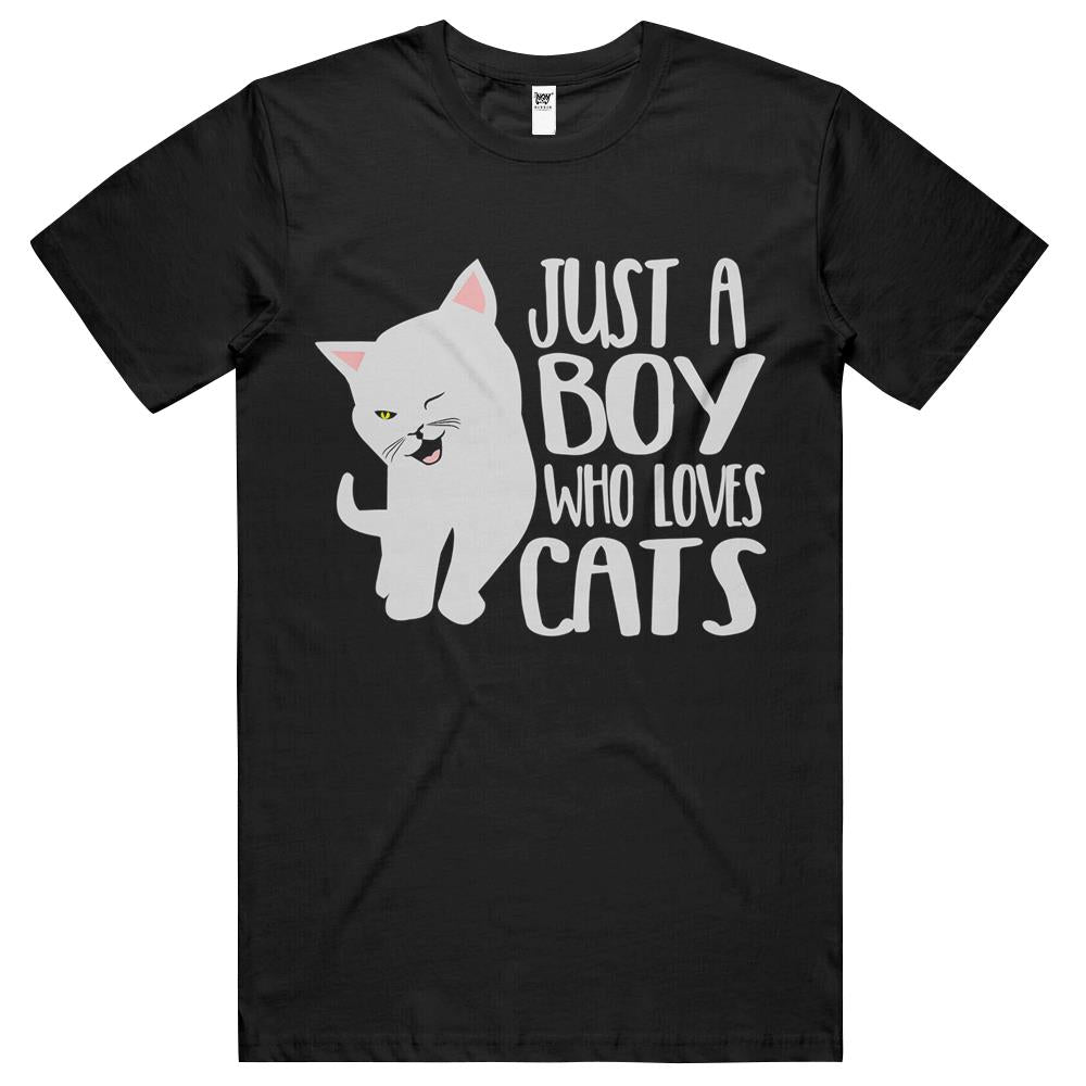 Animal Lover – Just A Boy Who Loves Cats T Shirts