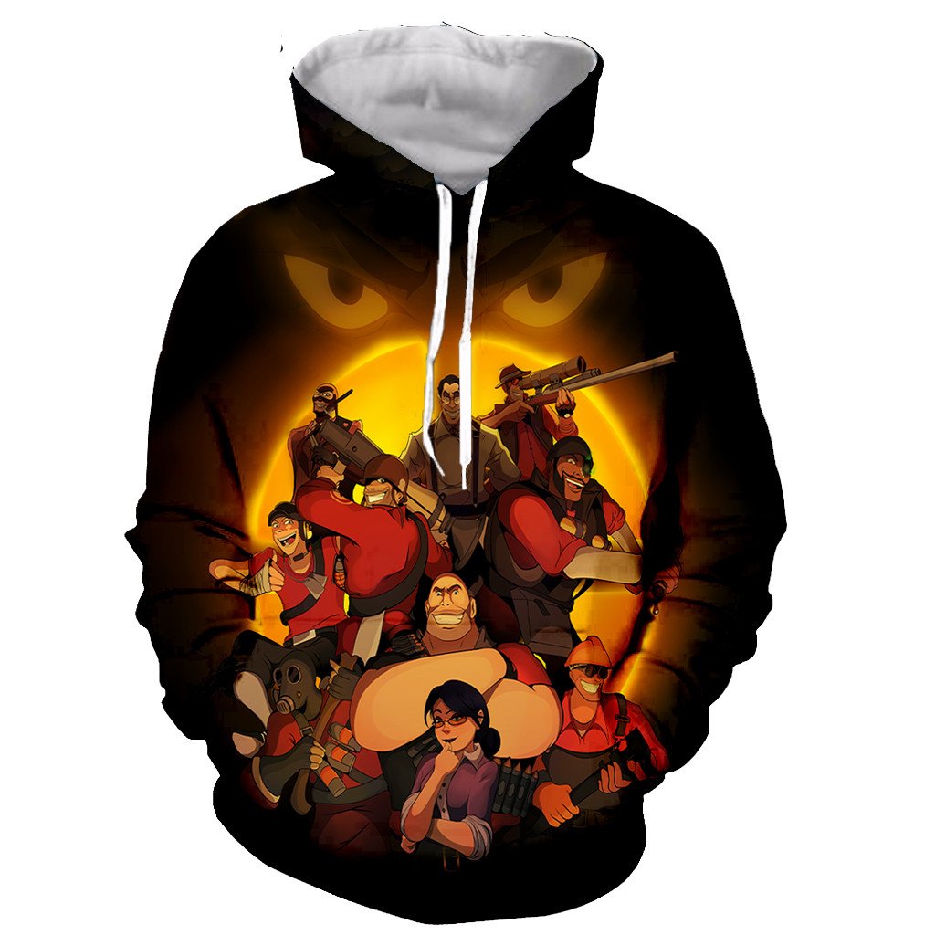 3D Printed Zipper Hoodies – Funny Long Sleeves Team fortress 2 Sweatshirts