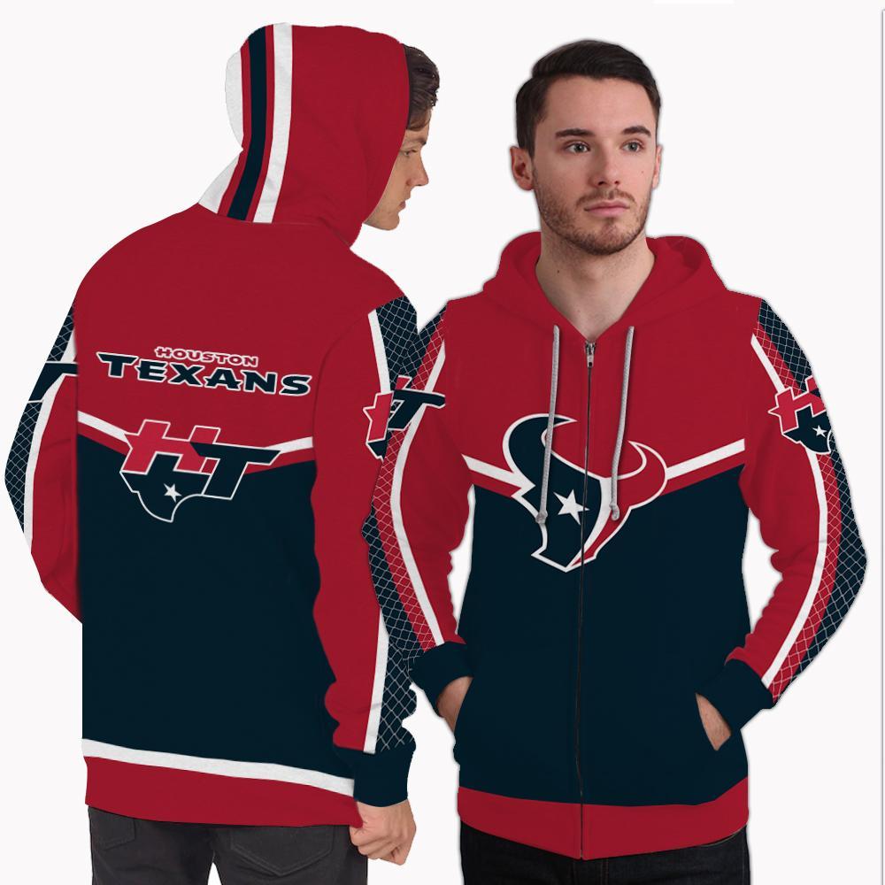 Strong Gorgeous Fitting Houston Texans Zip Hoodie