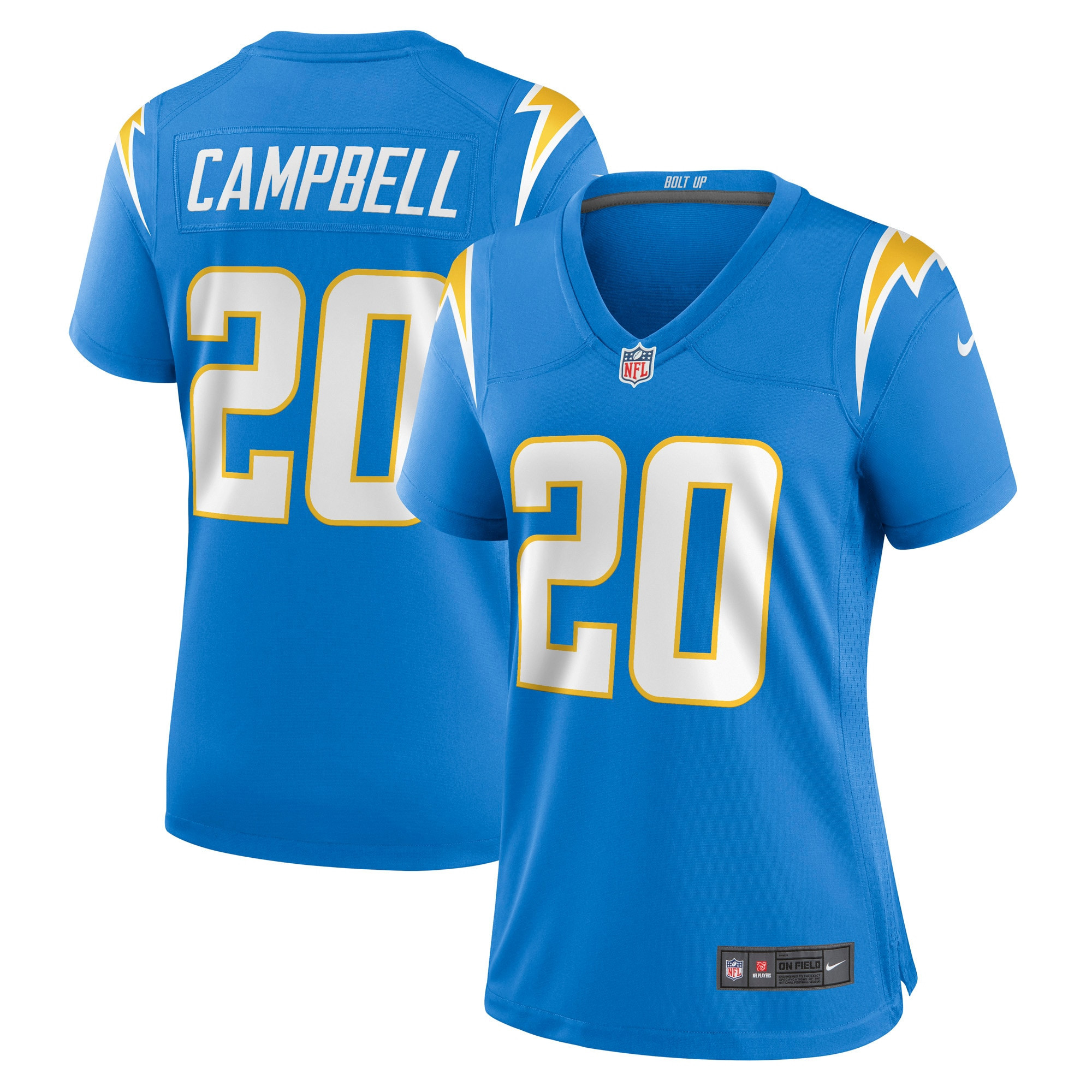 Tevaughn Campbell Los Angeles Chargers Womens Game Player Jersey – Powder Blue NFL