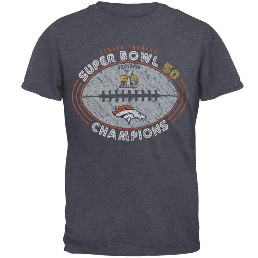 Denver Broncos – Super Bowl 50 Champions Go Long Tri-Blend Adult T-Shirt