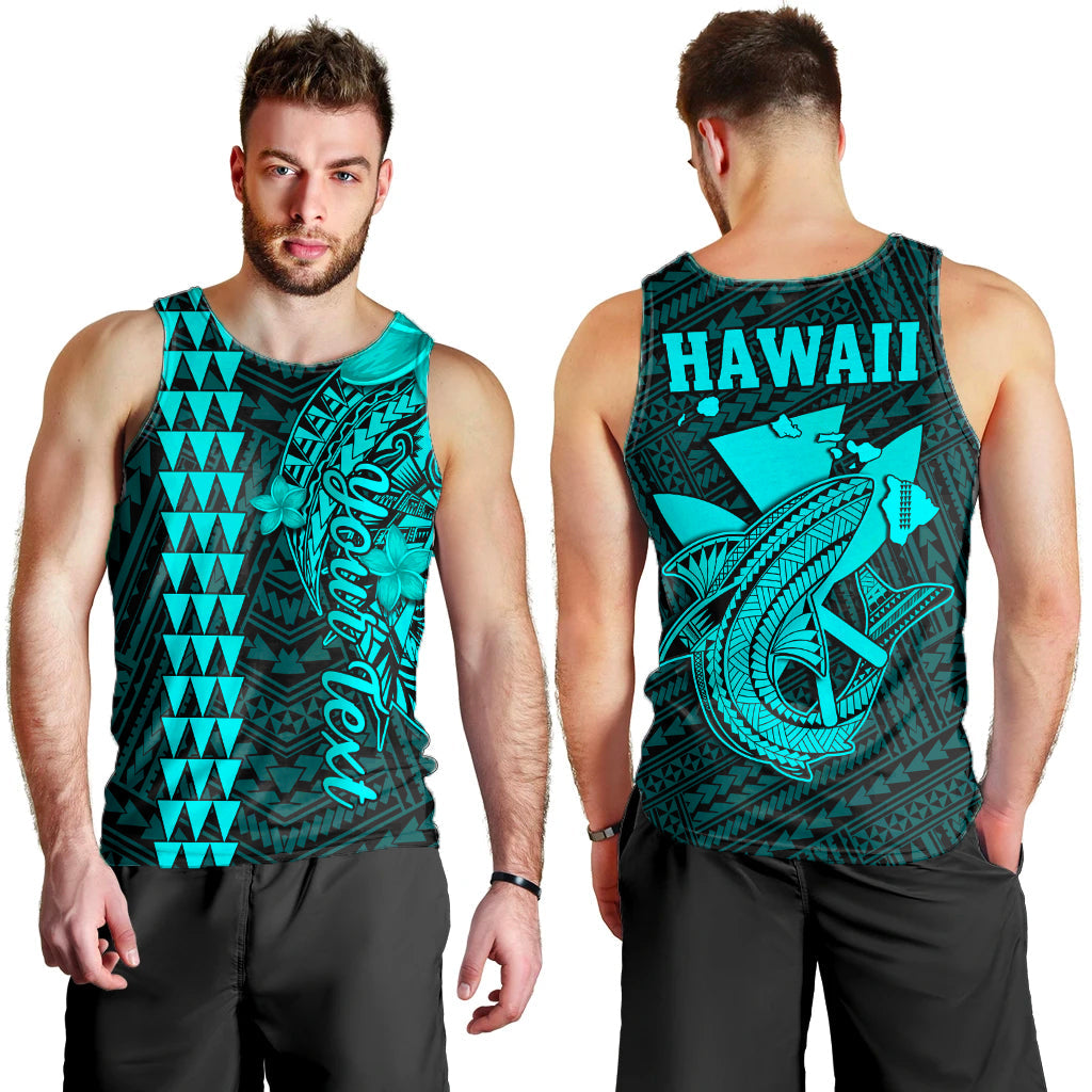 Custom Personalised Hawaii Men Tank Top Kakau Kanaka Maoli Combine Polynesian Shark Ver.04 Lt14