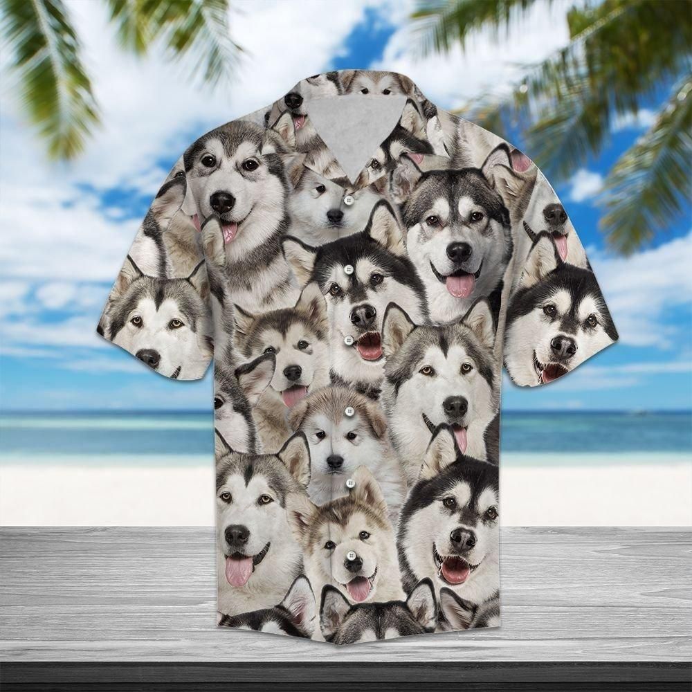 Alaskan Malamute Awesome Aloha Hawaiian Shirt Colorful Short Sleeve Summer Beach Casual Shirt For Men And Women