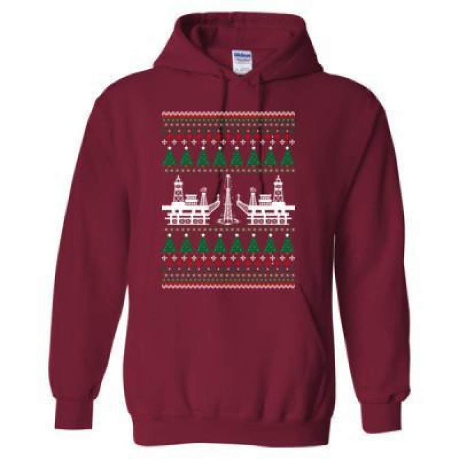 AGR Oilfield Ugly Christmas Sweater – Heavy Blend™ Hooded Sweatshirt