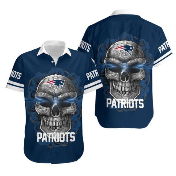 Gift For Husband Gift For Dad New England Patriots Sugar Skull Hawaiian Shirt Mh45