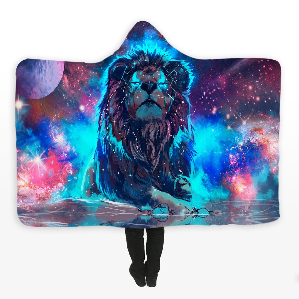 Animal Hooded Blankets – Animal Series Leo Fleece Hooded Blanket