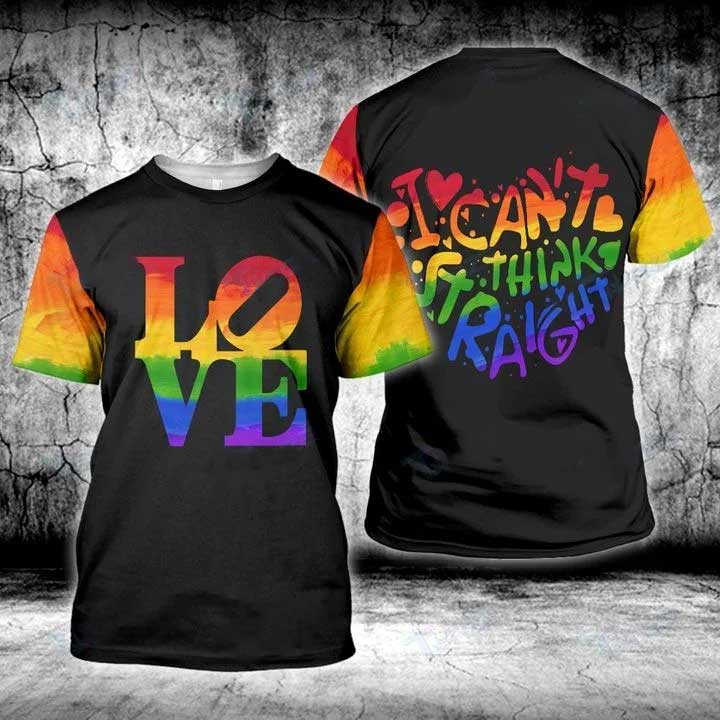 Heart Lgbt I Can’T Think Straight 3D All Over Printed Shirt, Straight Pride Shirt Straight Lives Matter Shirt