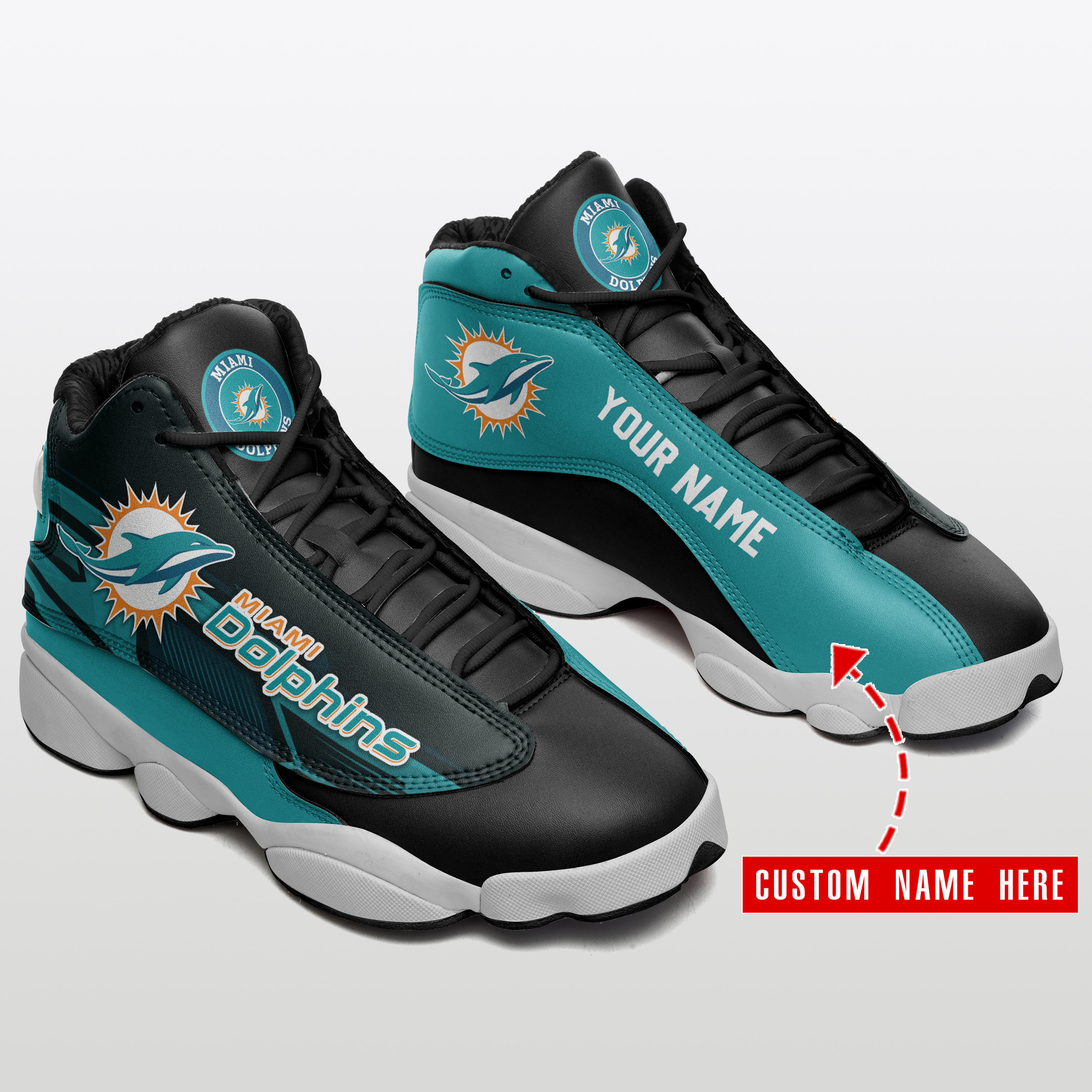 Miami Dolphins Personalized Ajd13 Sneakers Bg86