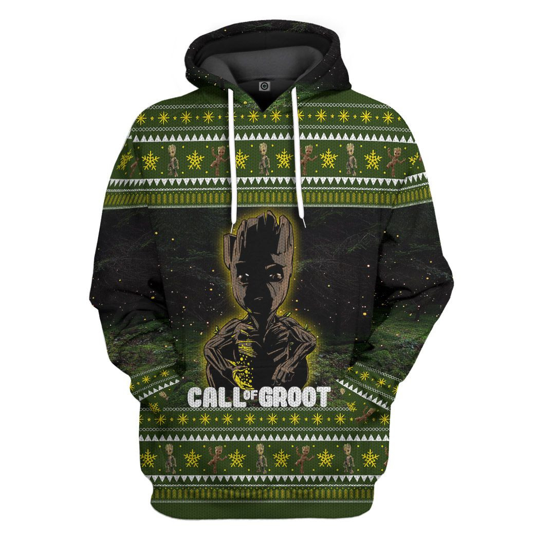 3D Call Of Grooty Baby Groot Ugly Sweater Custom Tshirt Hoodie Apparel