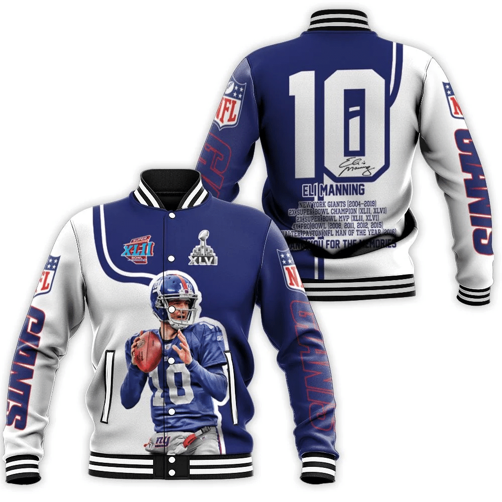 Eli Manning New York Giants Fan 3D Jersey Baseball Jacket For Men Women