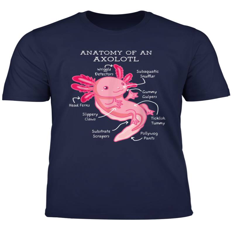 Anatomy Of An Axolotl Mexican Salamanders Funny T Shirt