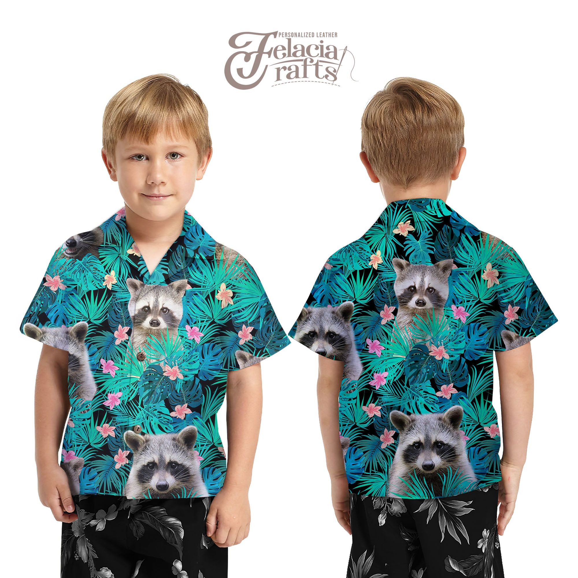 Felacia Shirt Raccoon Hawaiian Ha2929