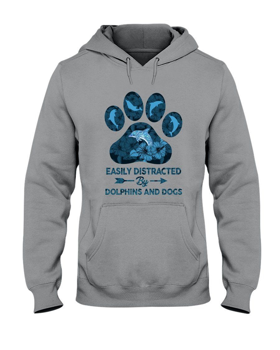 Market Trendz Easily Distracted Bu Dolphins And Dogs Gift For Dog Lovers Hoodie