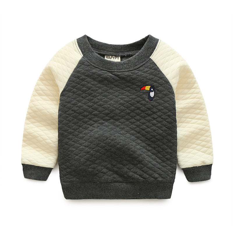 Children'S Sweatshirt Patchwork Autumn T Shirts Child Long Sleeve Tops New Tunic Little Bird