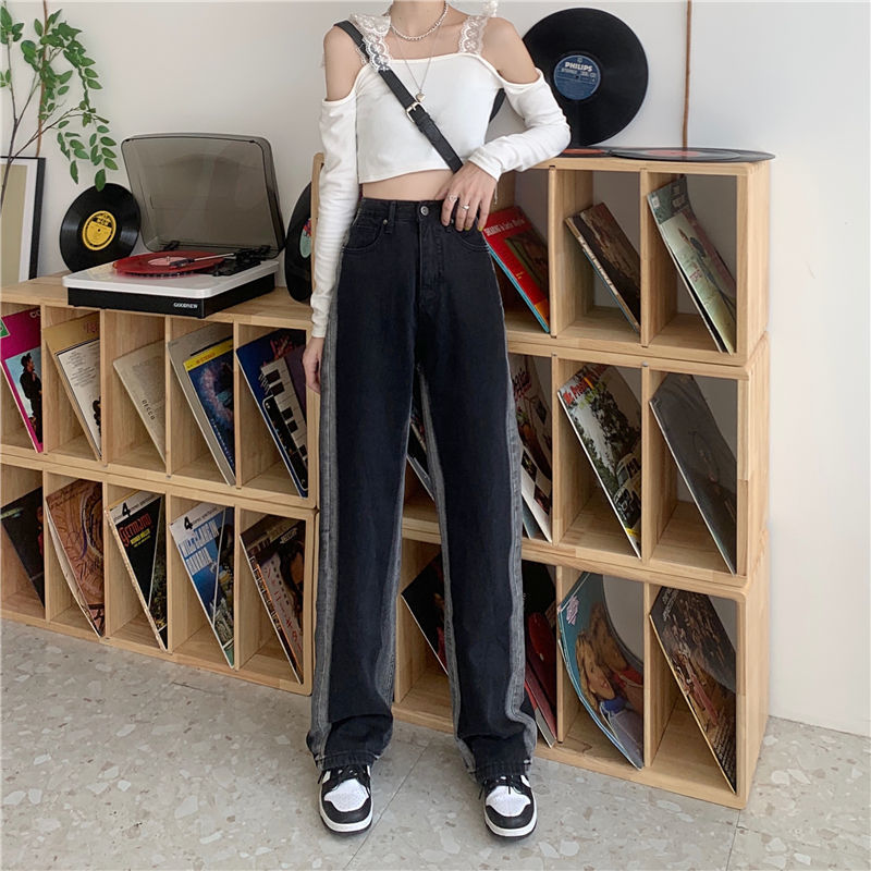 Yitimoky Winter Thick Velvet Warm Women Jeans High Waist Straight Fleece Baggy Vintage Female Casual Wide Leg Denim Trousers alx