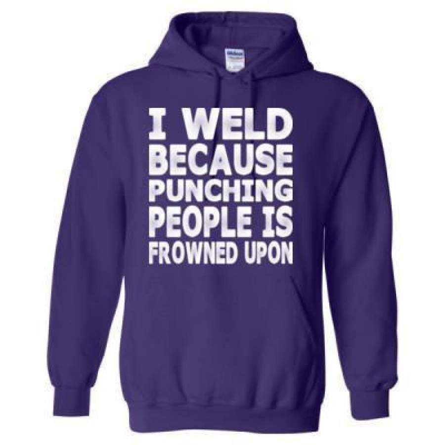 AGR I Weld Because Punching People Is Frowned Upon – Heavy Blend™ Hooded Sweatshirt