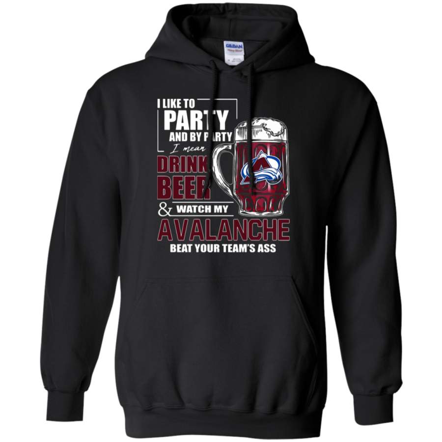 AGR I Like To Drink Beer & Watch My Colorado Avalanche Ice Hockey Hoodie