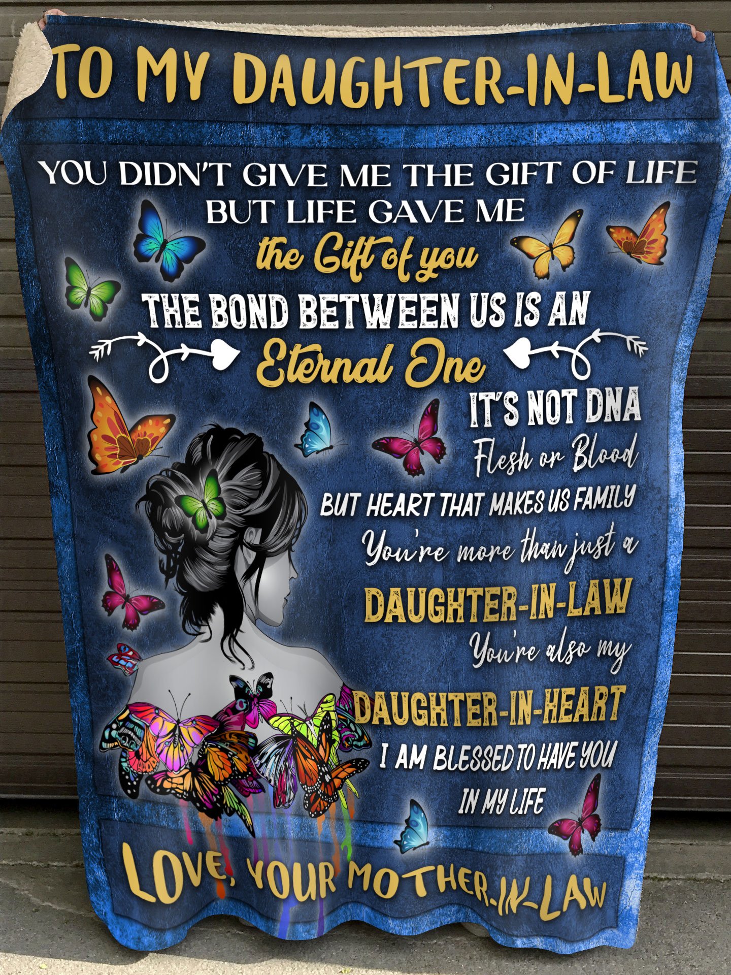 To My Daughter In Law You Didn’t Give Me The Gift Of Life But Life Gave Me, Fleece Blanket Quilt Blanket, Home Decor Bedding Couch Sofa Soft and Comfy Cozy