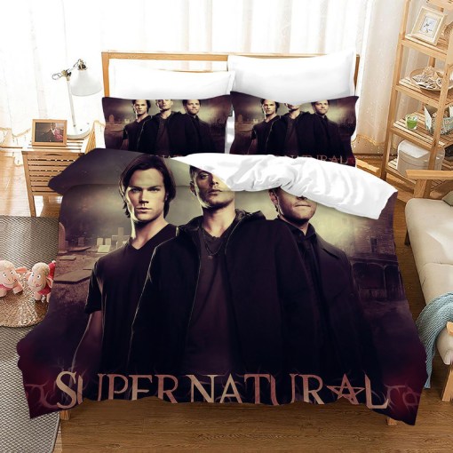 Supernatural Dean Sam Winchester 28 Duvet Cover Pillowcase Home Decor 3D Bedding Set