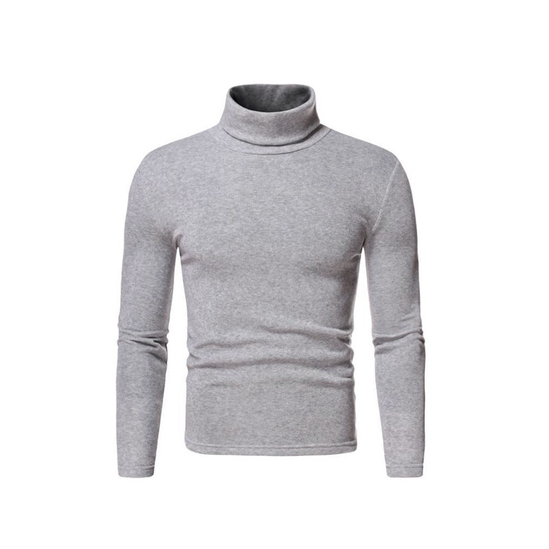 Autumn Winter Men Sweater Solid Color Turtleneck High Quality Cotton Slim Male Winter Soft Pullover Wool Warm Bottoming Shirt alx