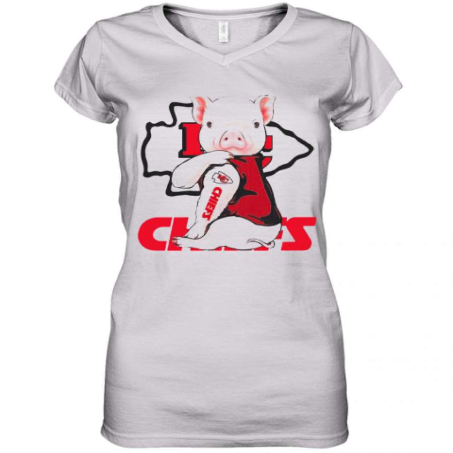 Pig Kansas City Chiefs Women's V-Neck T-Shirt