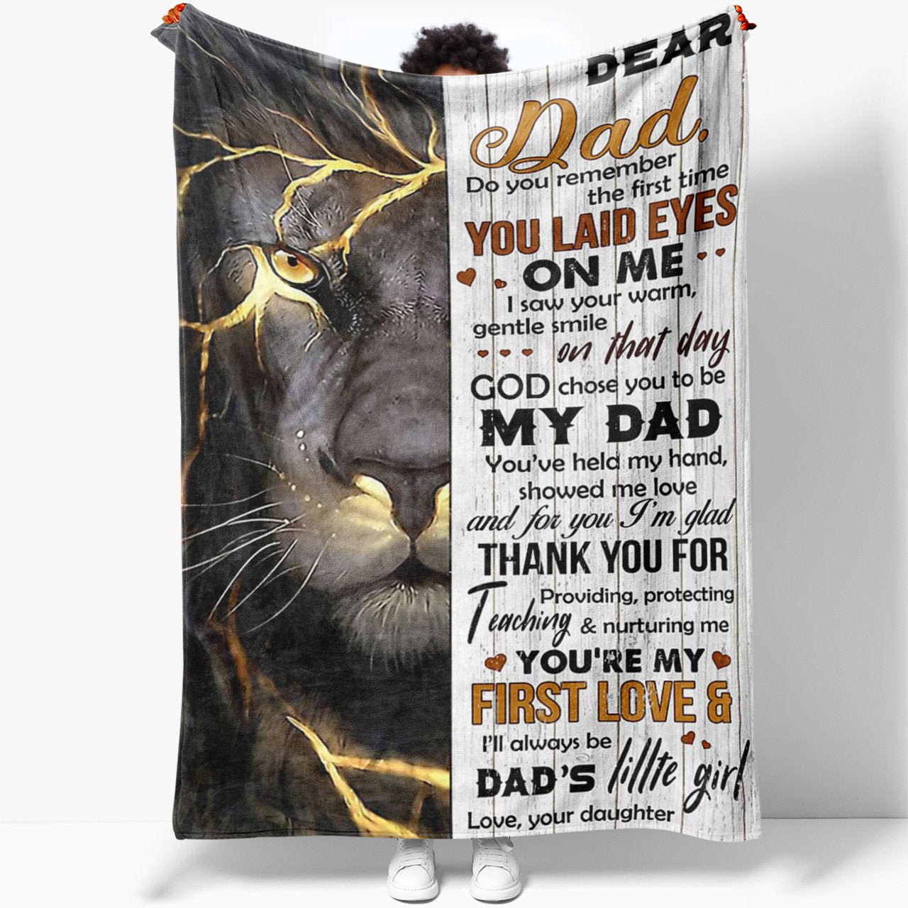 To My Black Lion Dad Blanket, Thank You For Providing Protecting Teaching Me Blanket