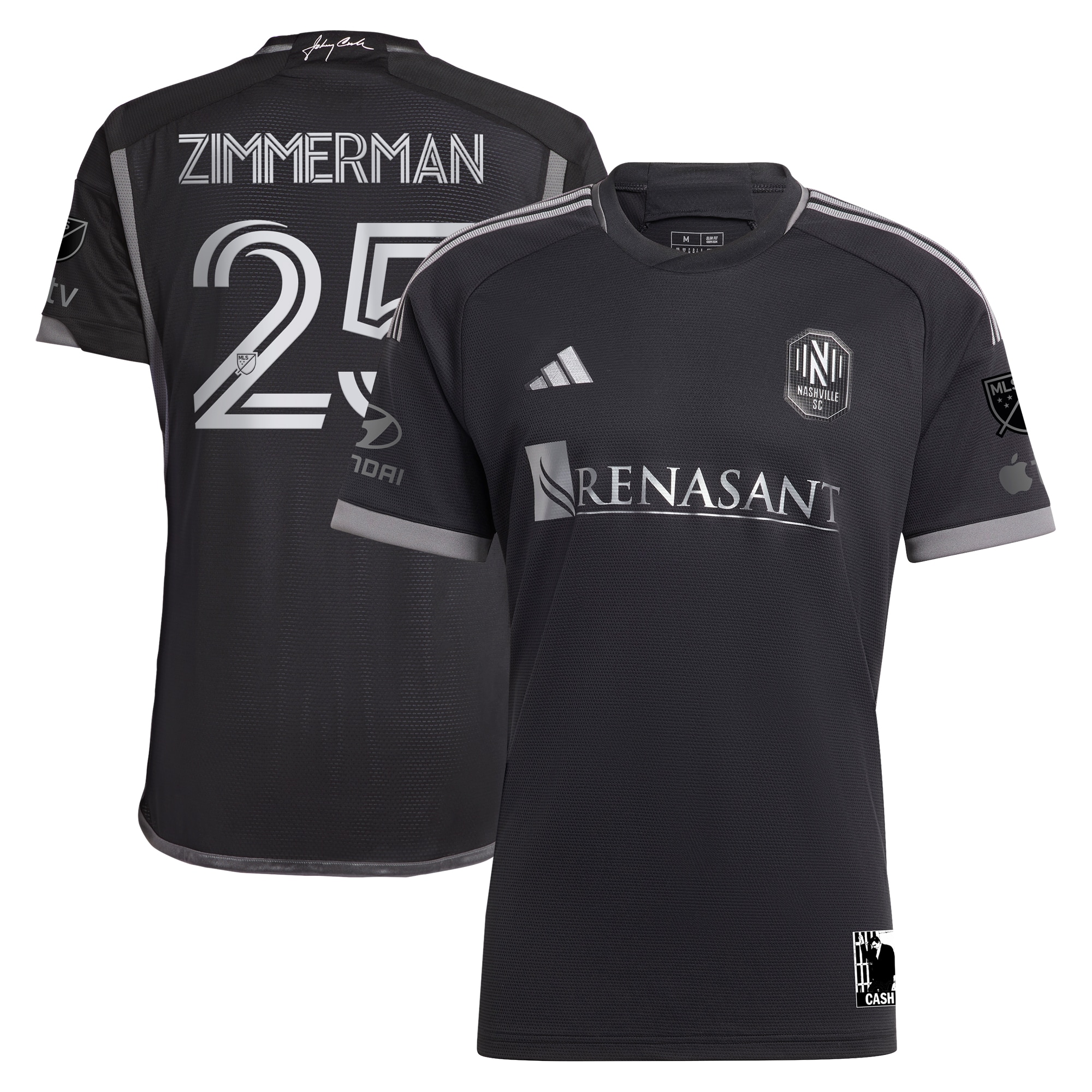 Walker Zimmerman Nashville SC 2023 Man In Black Kit Authentic Player Jersey – Black