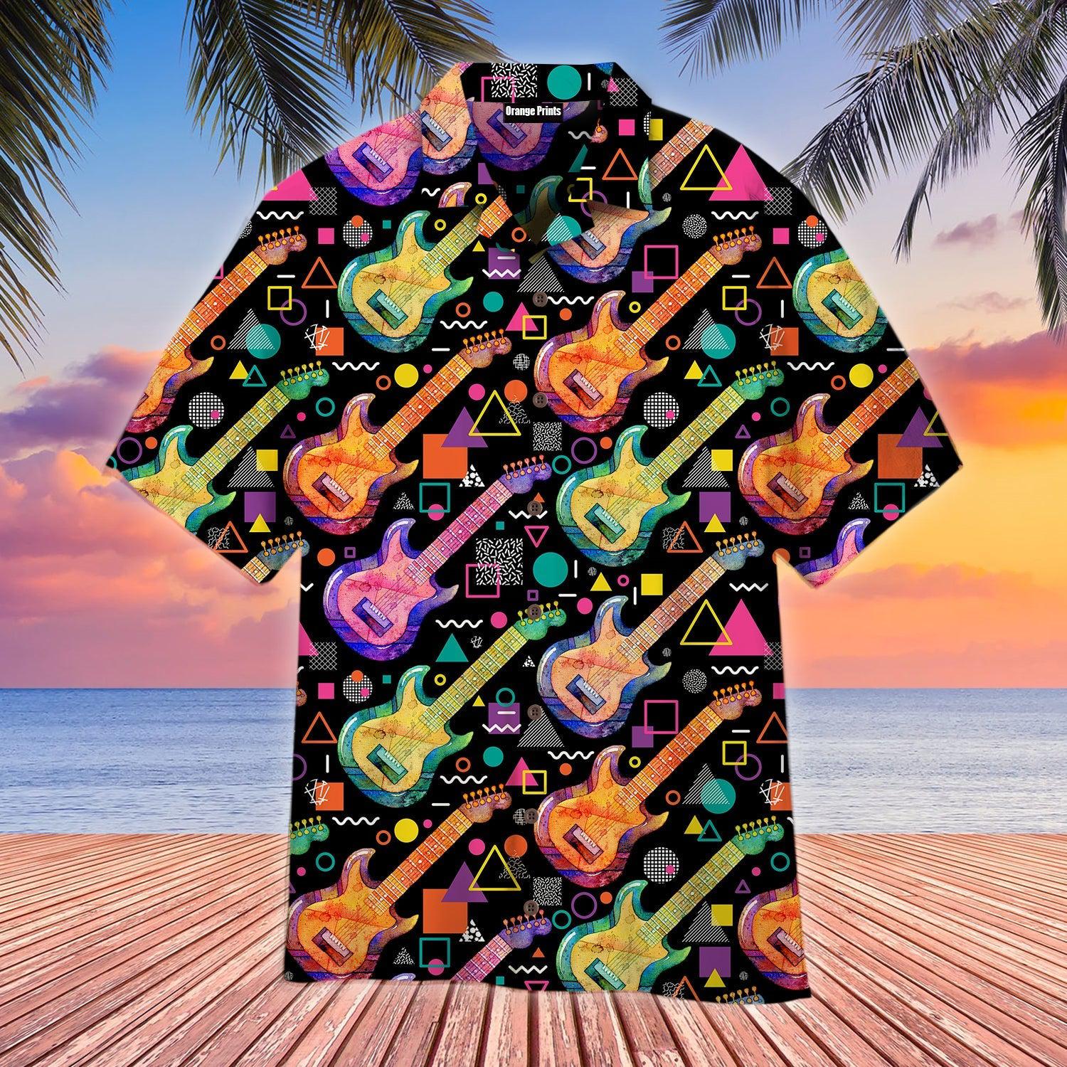 Watercolor Electric Guitar Hawaii Shirt For Men Women Ha57948