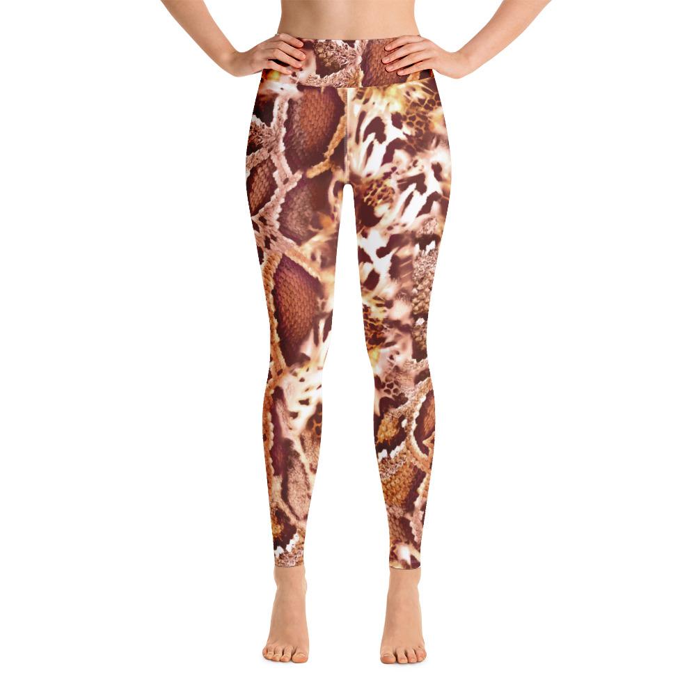 Abstract Animal Snake Print Yoga Leggings