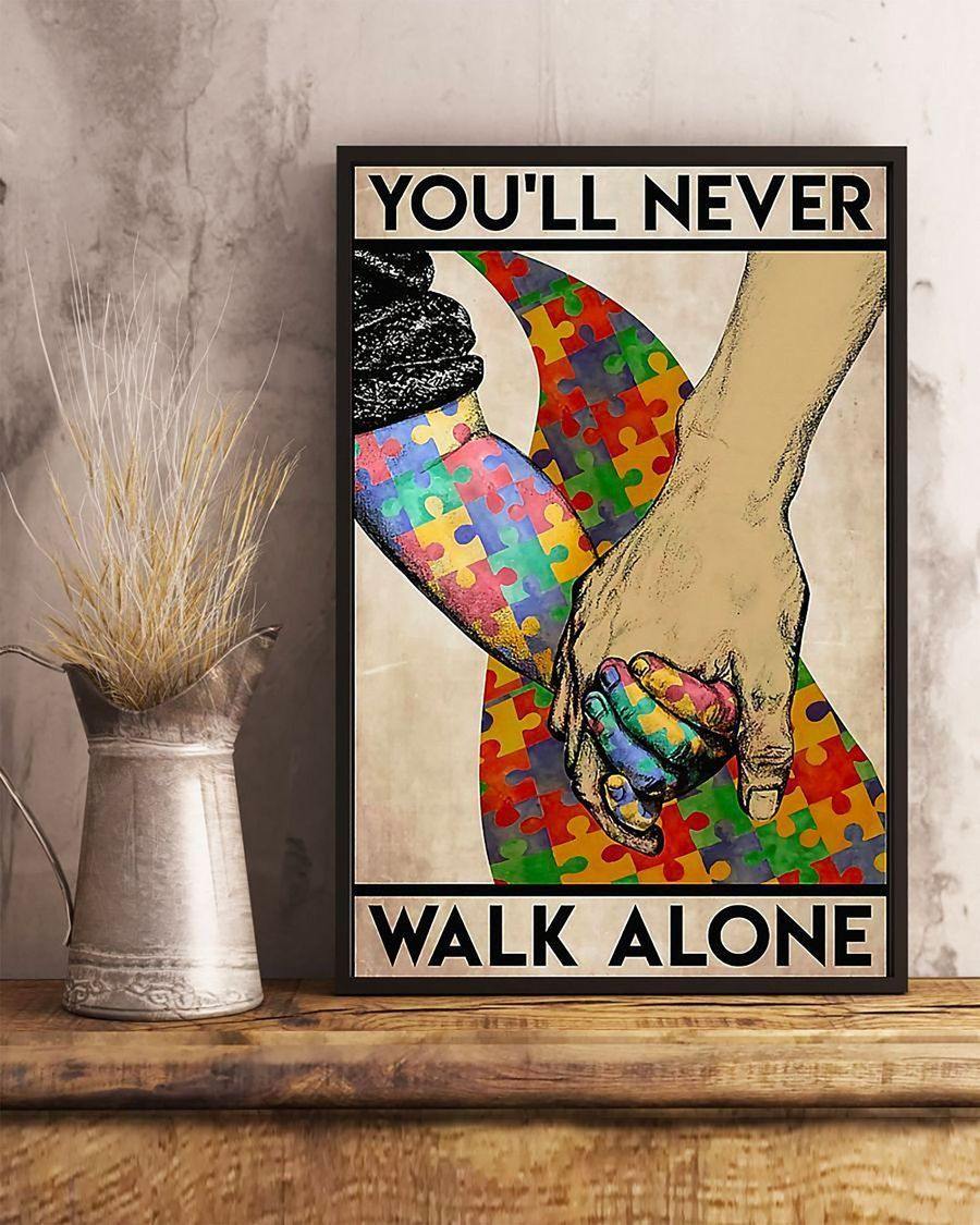 Autism You’Ll Never Walk Alone – Best Idea Gift , Gift For Home Decor, Gift For Family – Horizontal Canvas Matte Canvas Wall Art