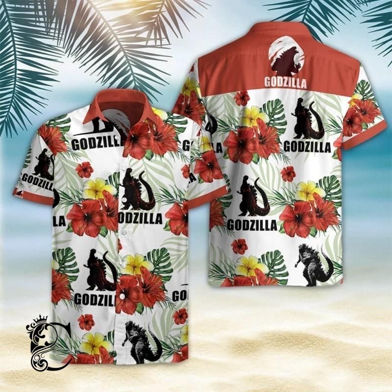 Beach Shirt Order Godzilla Hawaiian Shirt- Chillicothemall