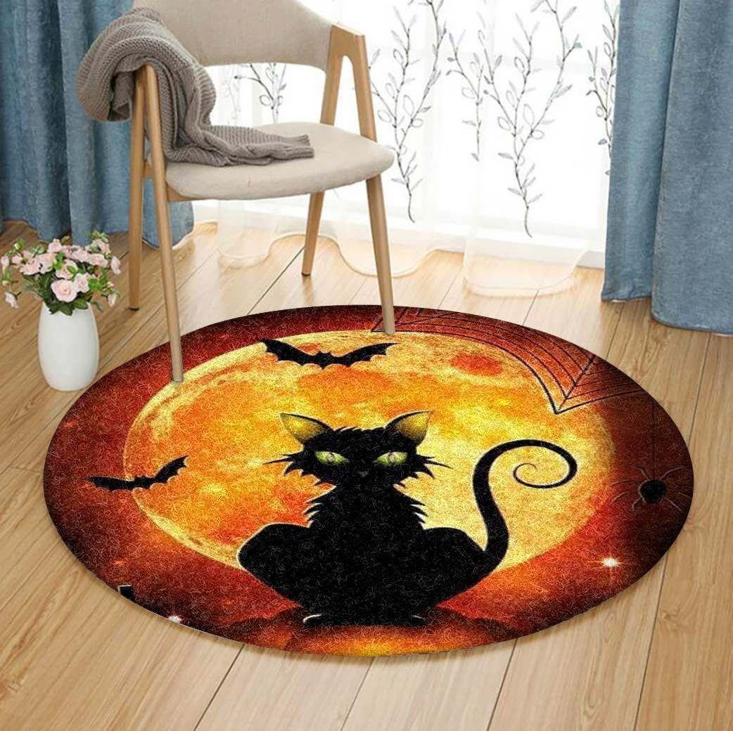 Cat Halloween IE6462 Round Rug BEVR3007