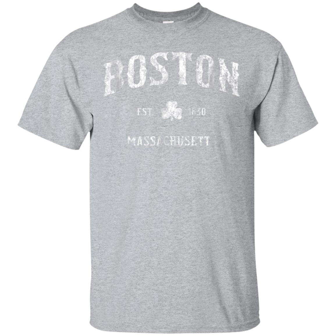 Boston Massachusetts T-Shirt Vintage Shamrock Sports Tee