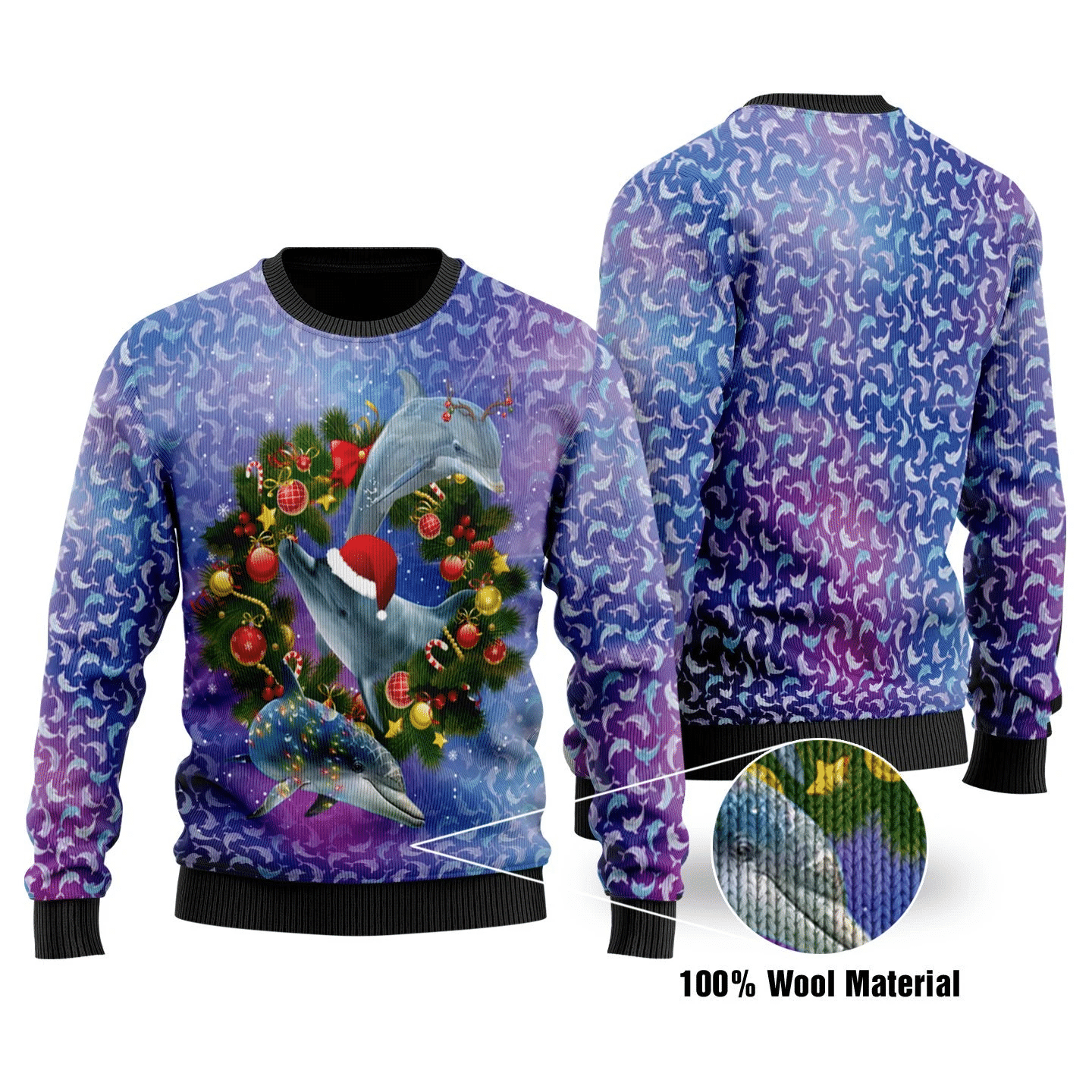 Dolphin Ugly Christmas Sweater | For Men & Women | Adult | Us1715