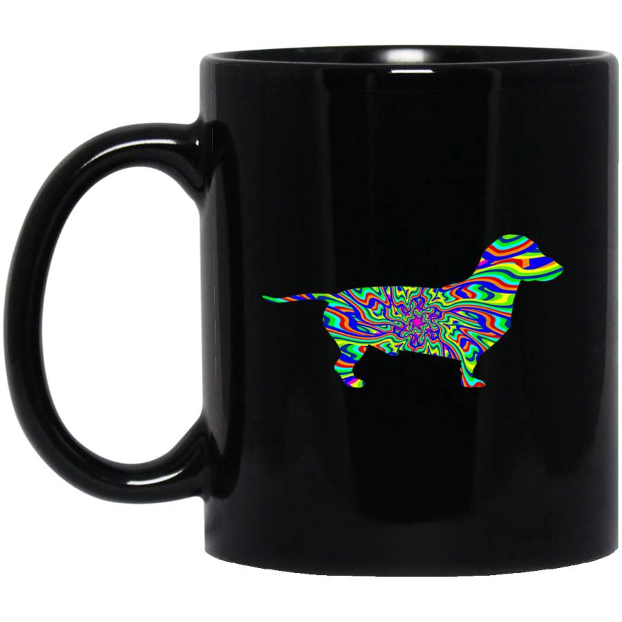 Tie Dye Dog Mug Hippie Dachshund Retro Mug Puppy Gift