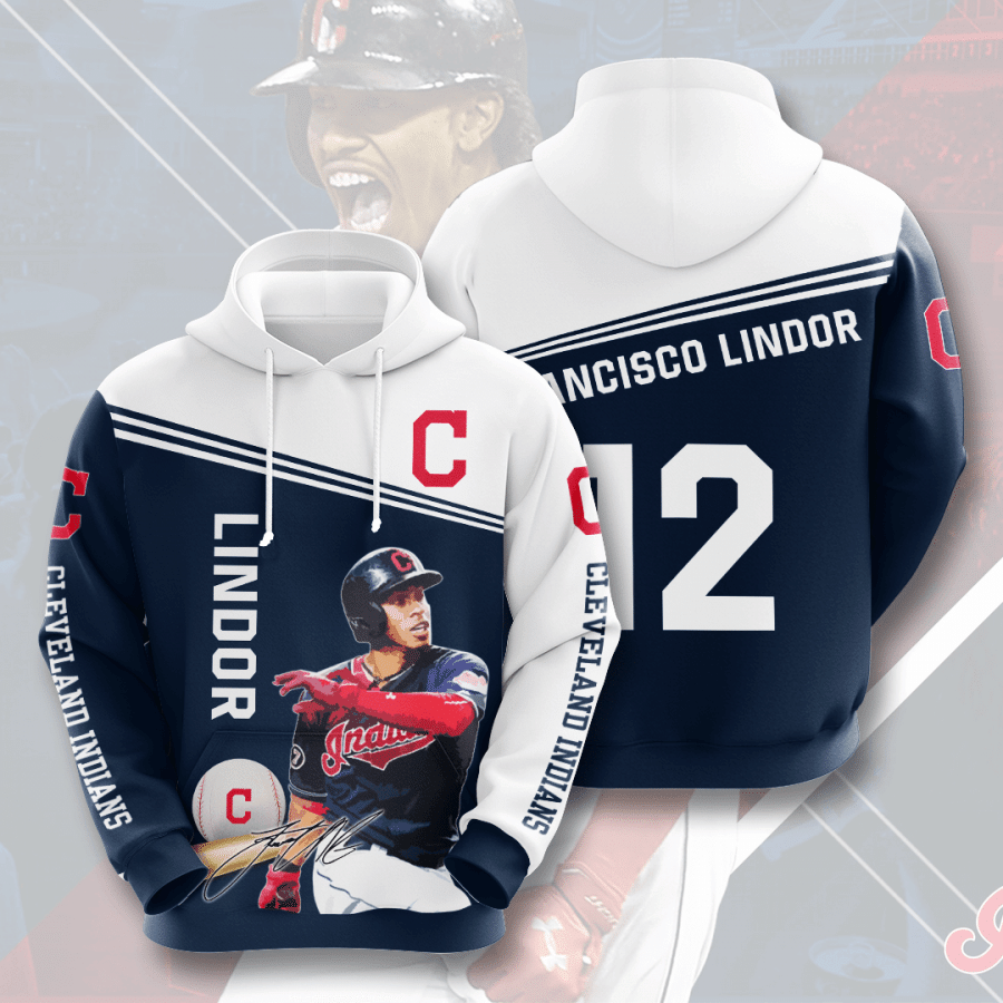 Francisco Lindor Cleveland Indians Cleveland Indians 3D Pullover Hoodie, Bomber Jacket, Sweatshirt, T-Shirt