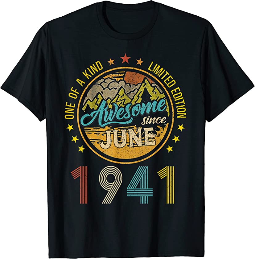 80 Years Old 80th Birthday Decoration June 1941 Vintage T-Shirt