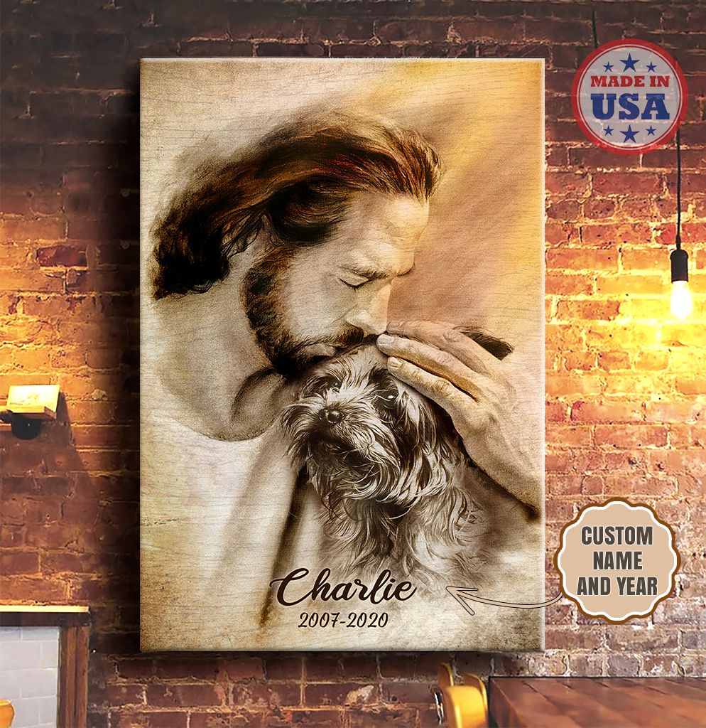 YORKSHIRE TERRIER – CUSTOM CANVAS Safe In His Arms [ID2-D] | Framed, Best Gift, Pet Lover, Housewarming, Wall Art Print, Home Decor