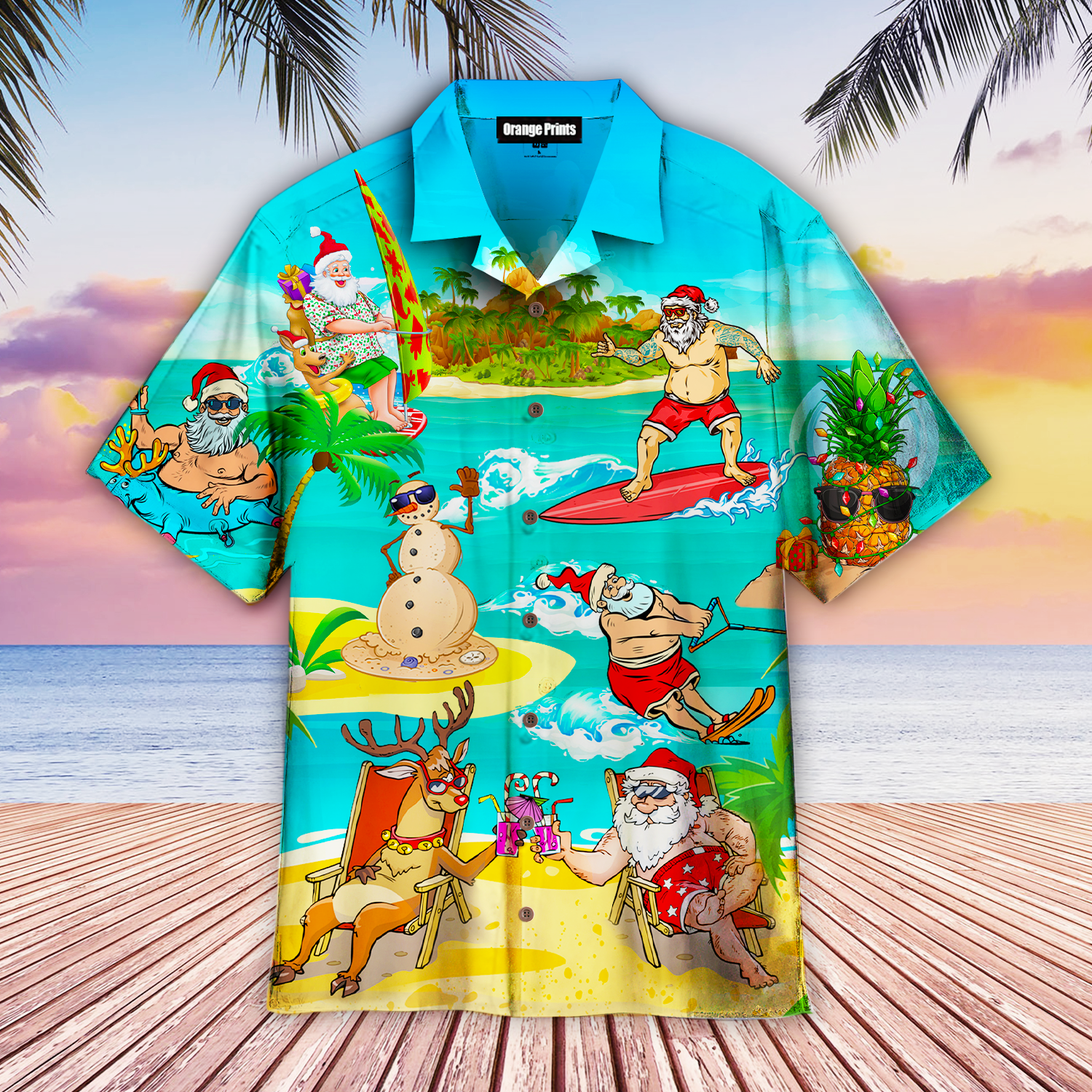 Amazing Santa Claus Holiday Summer Aloha Hawaii Shirts For Men Women Ha48707