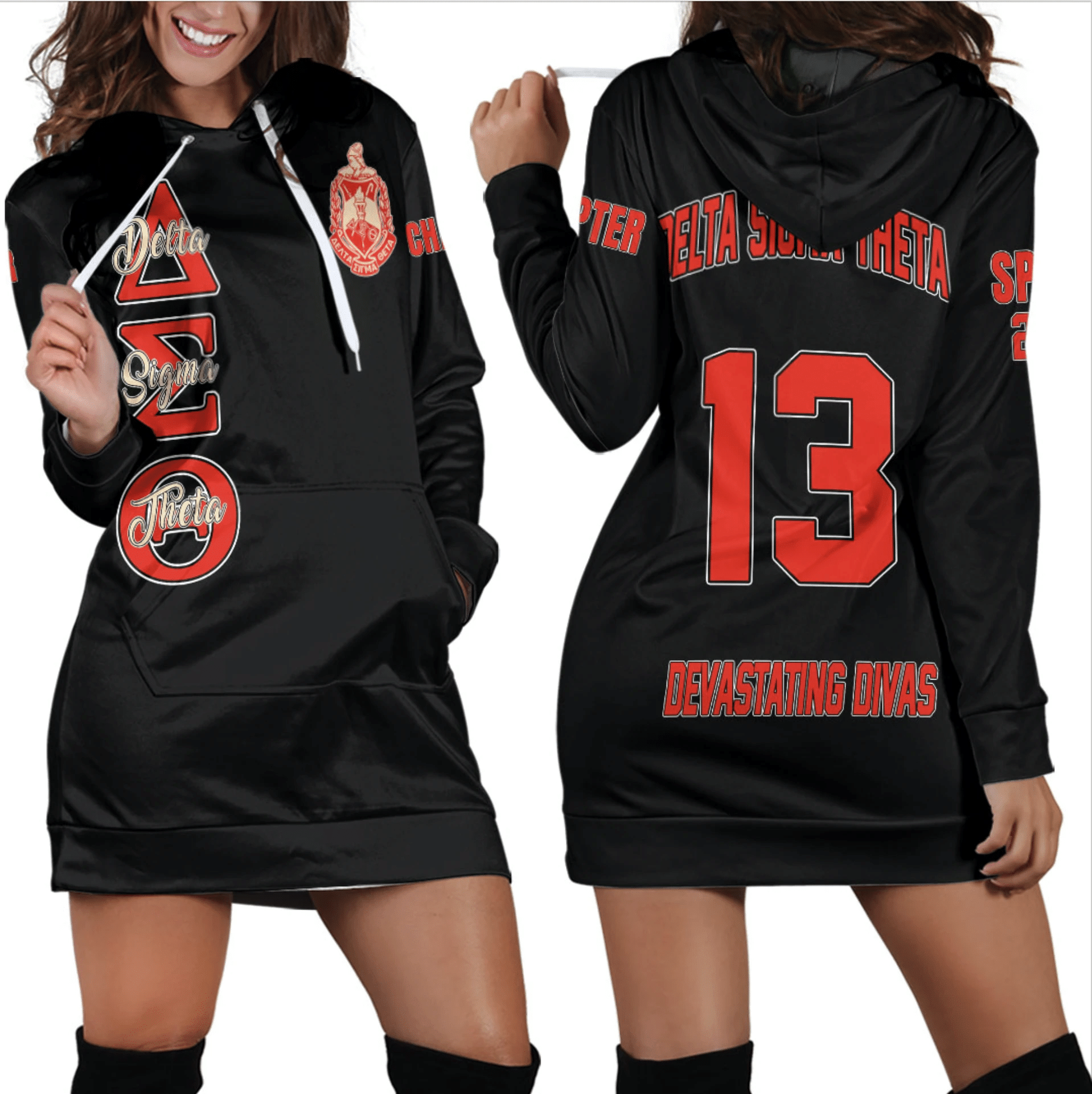 Sorority Dress – Personalized Delta Sigma Theta Hoodie Dress