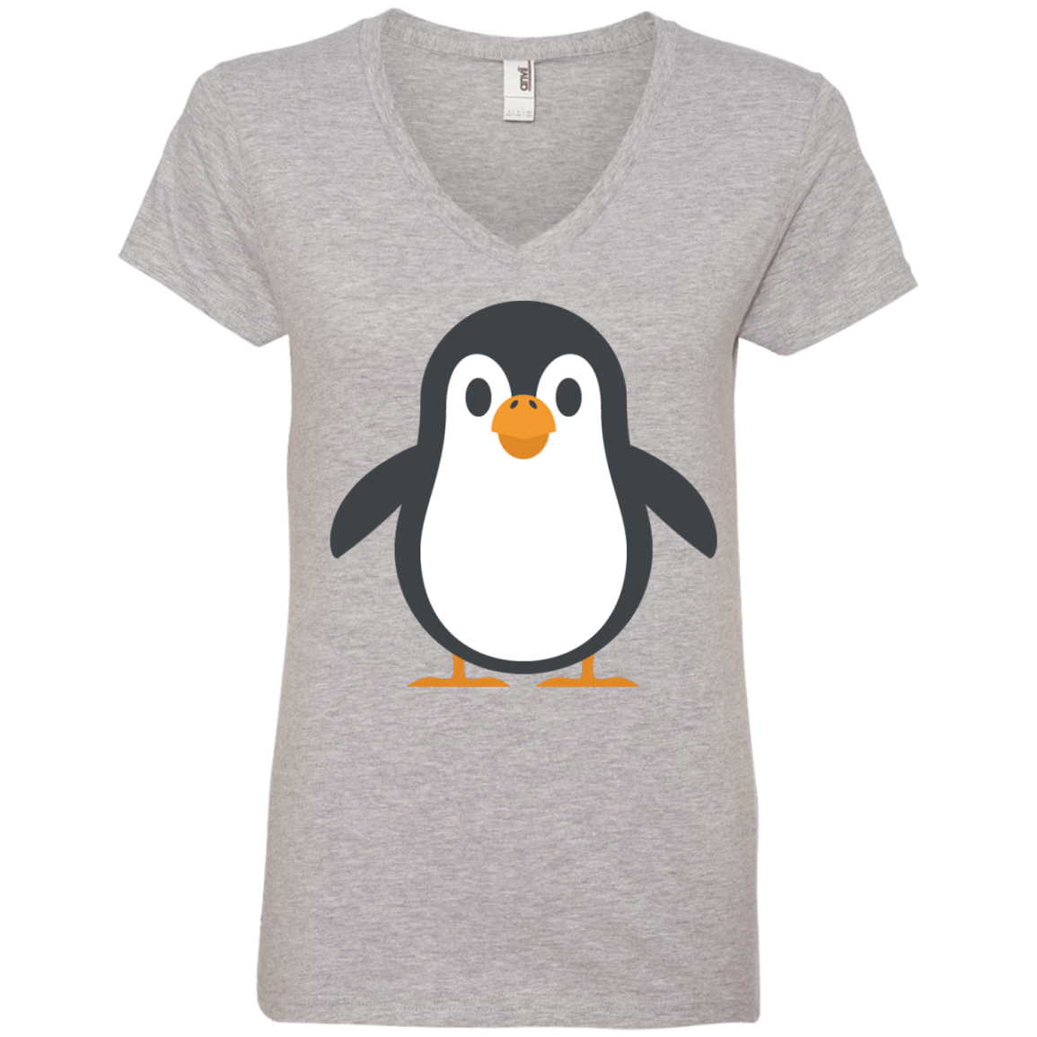 Penguin Emoji Ladies’ V-Neck T-Shirt