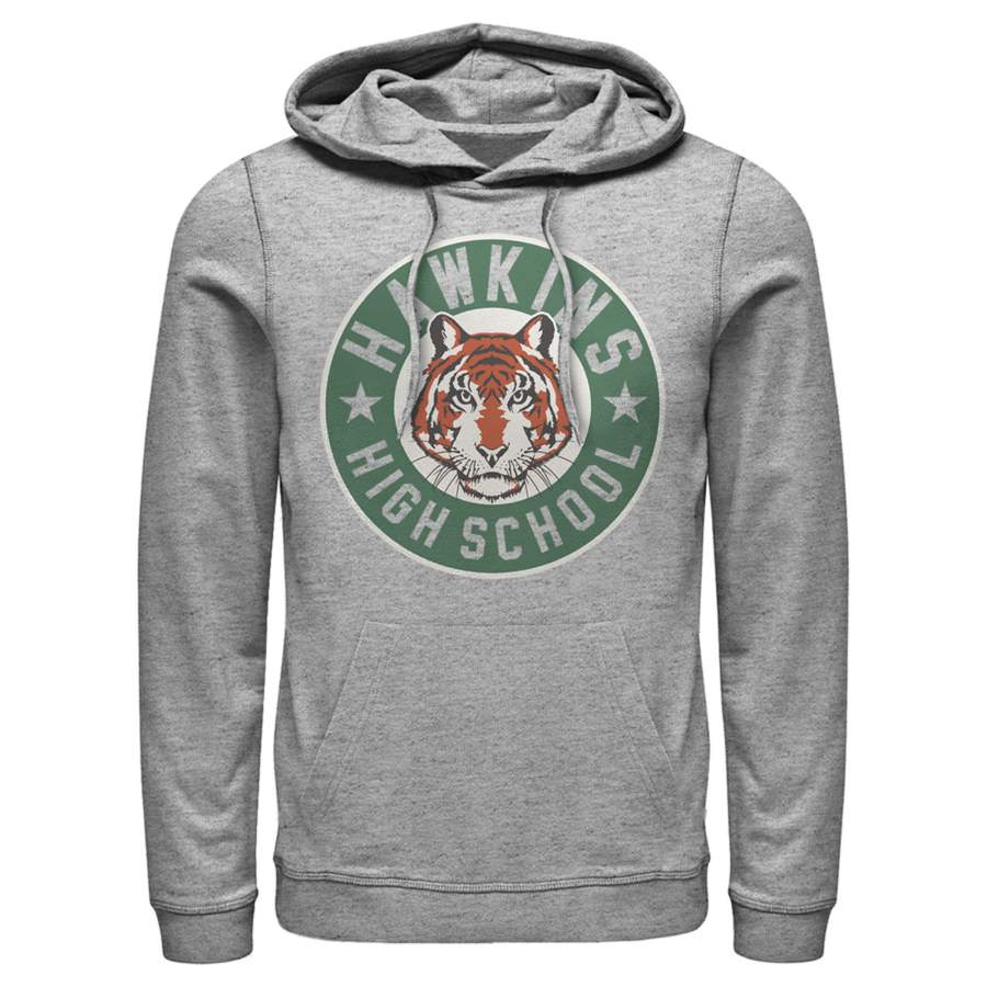 Stranger Things Men’s Hawkins High School Tiger Mascot  Lightweight Hoodie