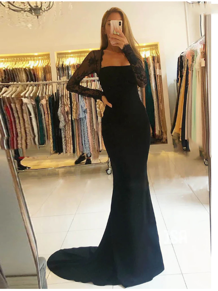 Blue V-neck Vestidos Gala Robe 2023 Women Formal Party Lace Sleeves Sqare Night Off Shoulder Elegant Evening Gowns Satin alx