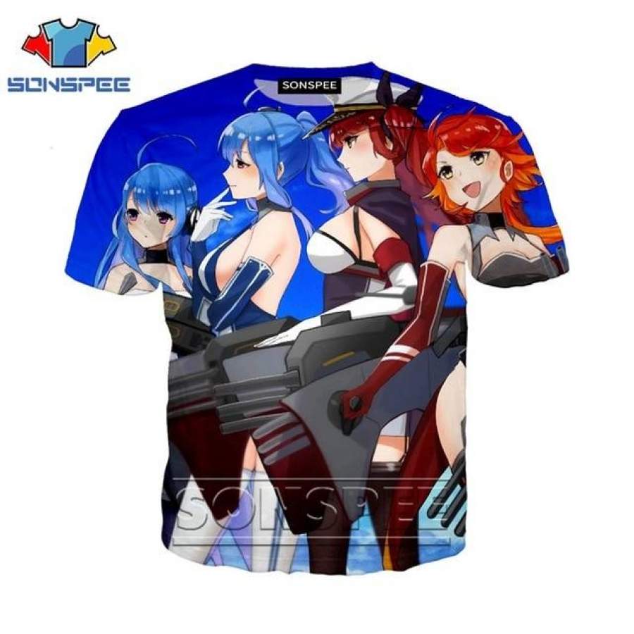 Anime 3d print funny t shirt Men Women Azur Lane fashion t-shirt game sexy top tee Funny shirts tshirt